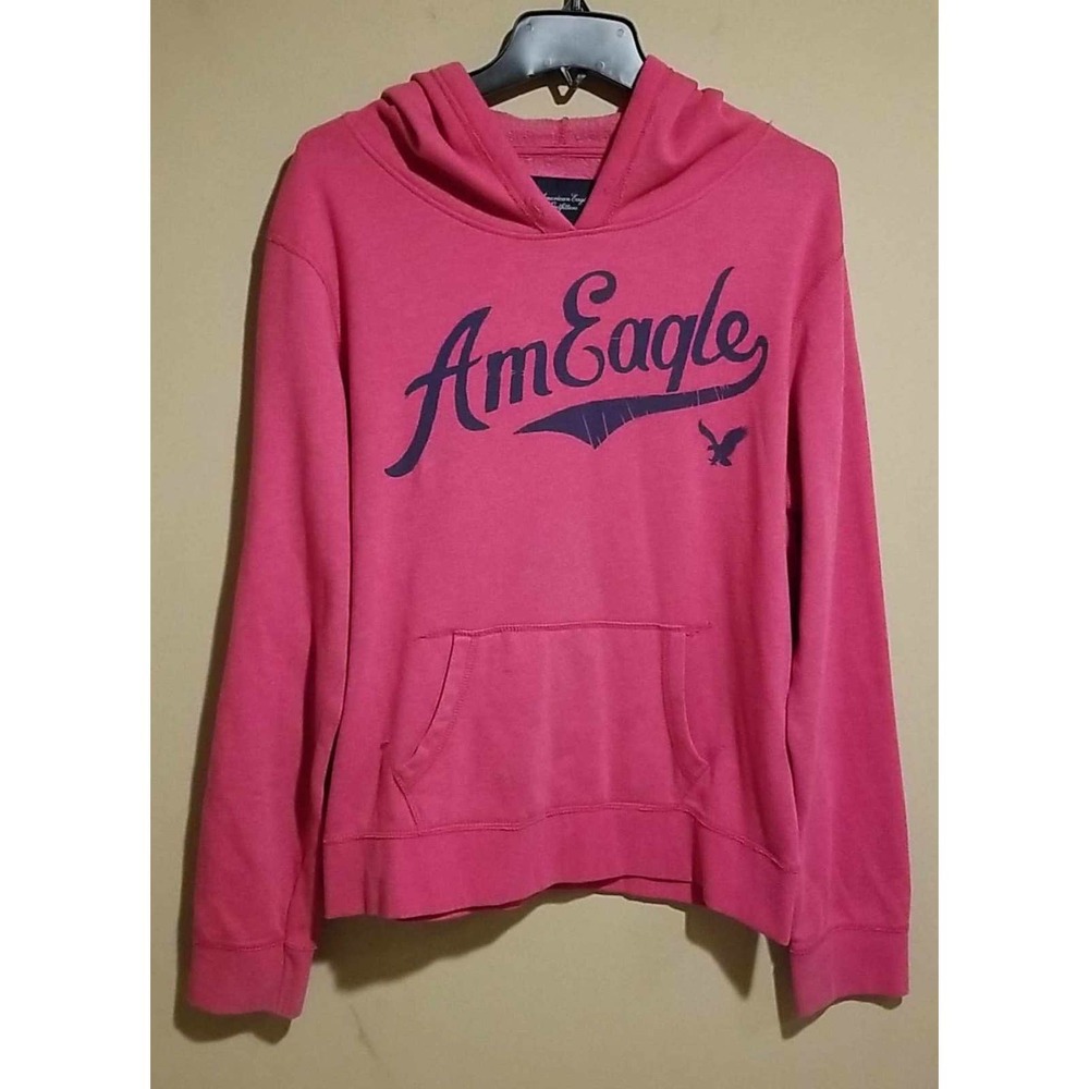 American Eagle Outfitters Women's Pink Hooded Sweatshirt Size XL
